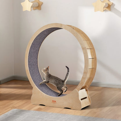 4.0 XXL - Durable Wooden Cat Exercise Wheel with 13.4" Wide Base