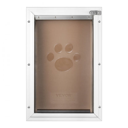CWM01-L - Durable Aluminum Pet Door with Lock & Magnetic Flap, 1.06"-2" Thick