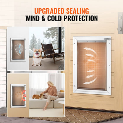 CWM01-M - Durable Aluminum Pet Door with Weatherproof PVC Flap
