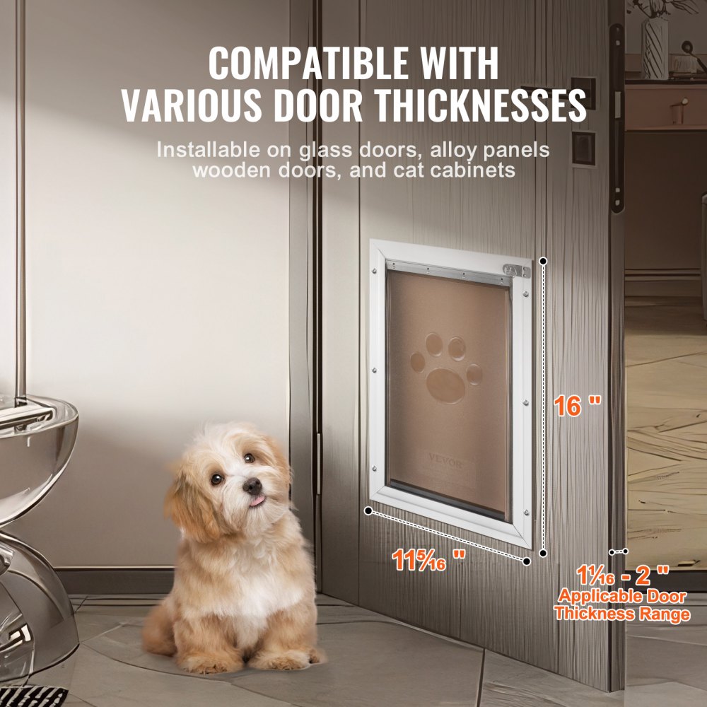 CWM01-M - Durable Aluminum Pet Door with Weatherproof PVC Flap
