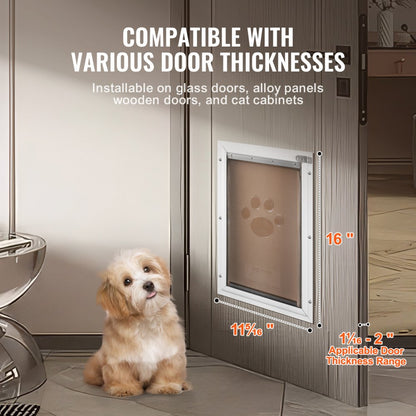 CWM01-M - Durable Aluminum Pet Door with Weatherproof PVC Flap