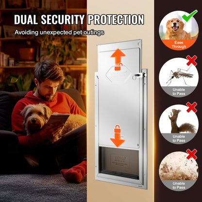 CWM01-M - Durable Aluminum Pet Door with Weatherproof PVC Flap