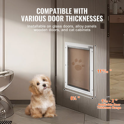 CWM01-S - Durable Aluminum Pet Door for 1.06-2" Thick Doors