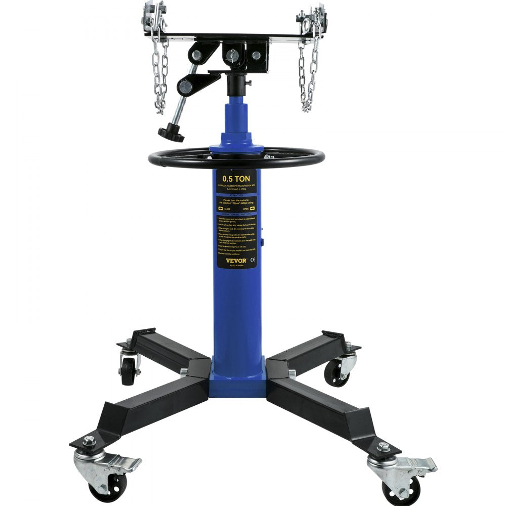 1100BLUEJACK - 1100 lbs Adjustable Hydraulic Transmission Jack, Extends 33.5" to 67"