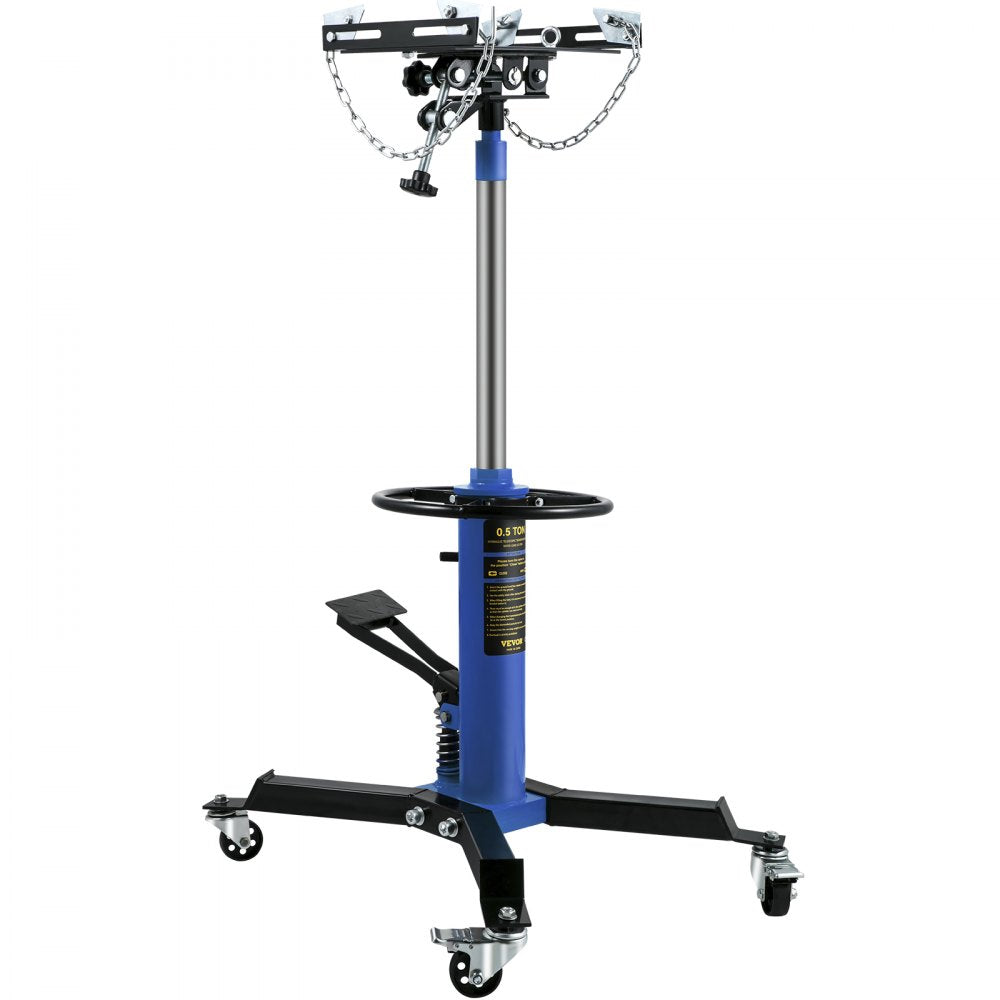 1100BLUEJACK - 1100 lbs Adjustable Hydraulic Transmission Jack, Extends 33.5" to 67"