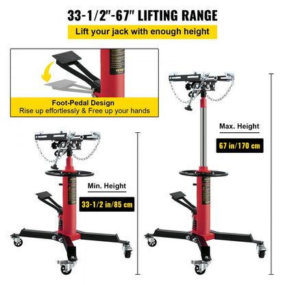 1100REDJACK - 1100 lbs Heavy-Duty Hydraulic Transmission Jack with Adjustable Tray
