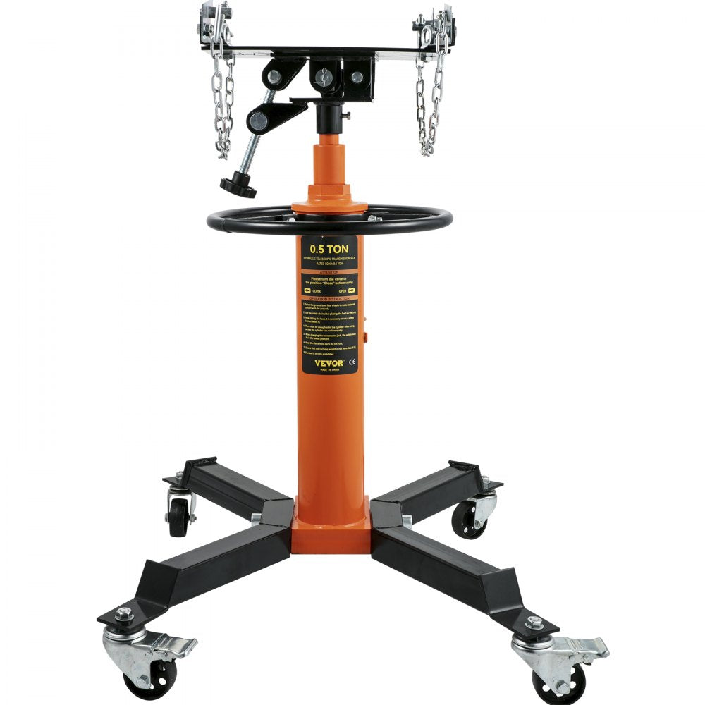 1100ORANGEJACK - 1100LBS Hydraulic Transmission Jack, 33.5"-67" Lift Range