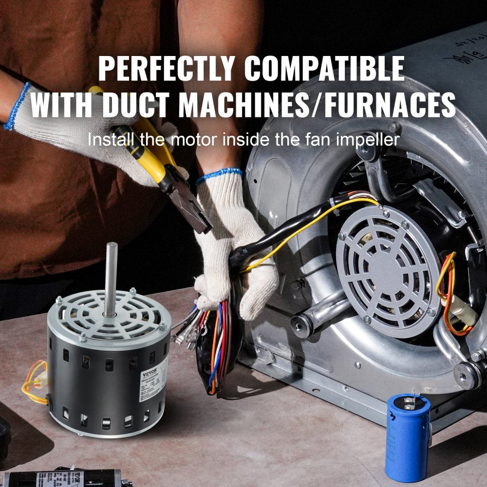 010774062575 - 1/2HP 48 Frame Blower Motor, 3.4" Shaft, CW/CCW Rotation