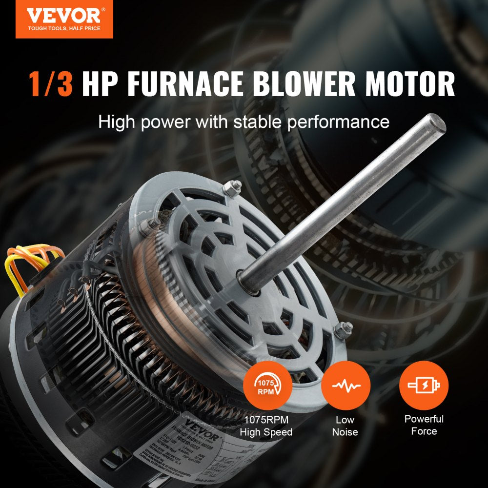 010433957315 - 1/3HP VEVOR HVAC Blower Motor for Efficient Climate Control