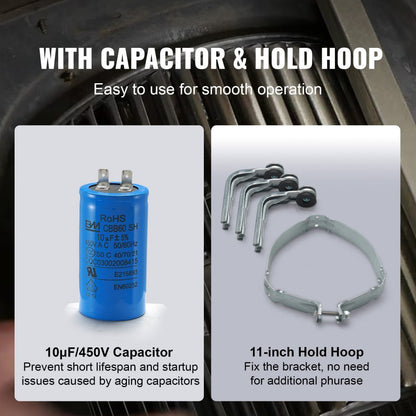 010838840811 - Durable 3/4HP Furnace Blower Motor with Dual Rotation & Accessories