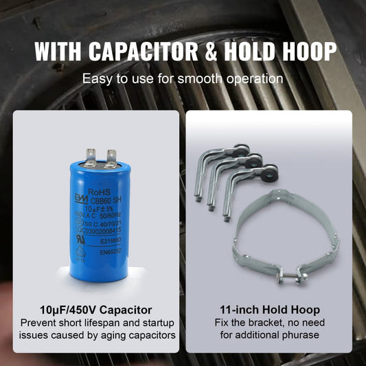 010838840811 - Durable 3/4HP Furnace Blower Motor with Dual Rotation & Accessories