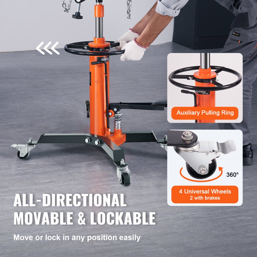 HTJ-1322 - Hydraulic Transmission Jack 1322 lbs, 34.3"-68.5" Height Range