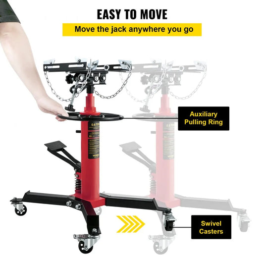 1322REDJACK - Hydraulic Transmission Jack 33.5"-67" Lift, 1322-1660 Lbs Capacity