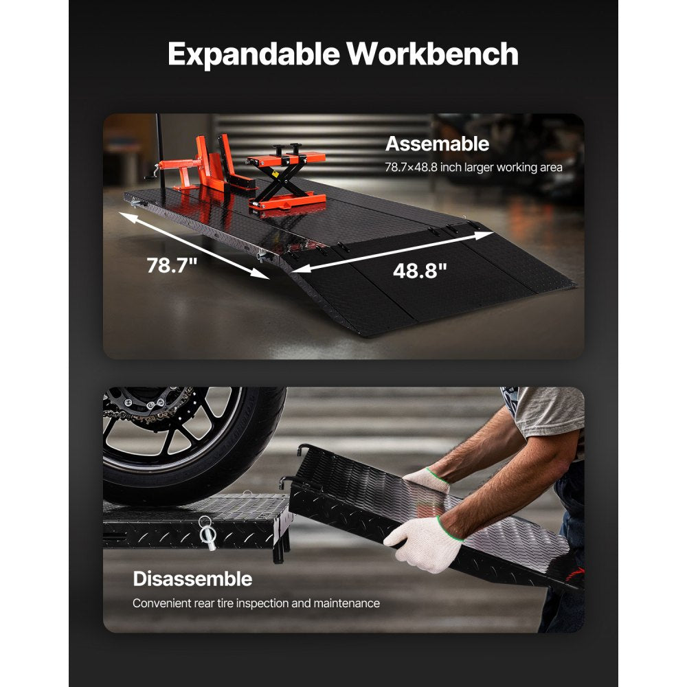 JL-M03804 - Adjustable Motorcycle Lift with Security Pin, 1500lb Capacity