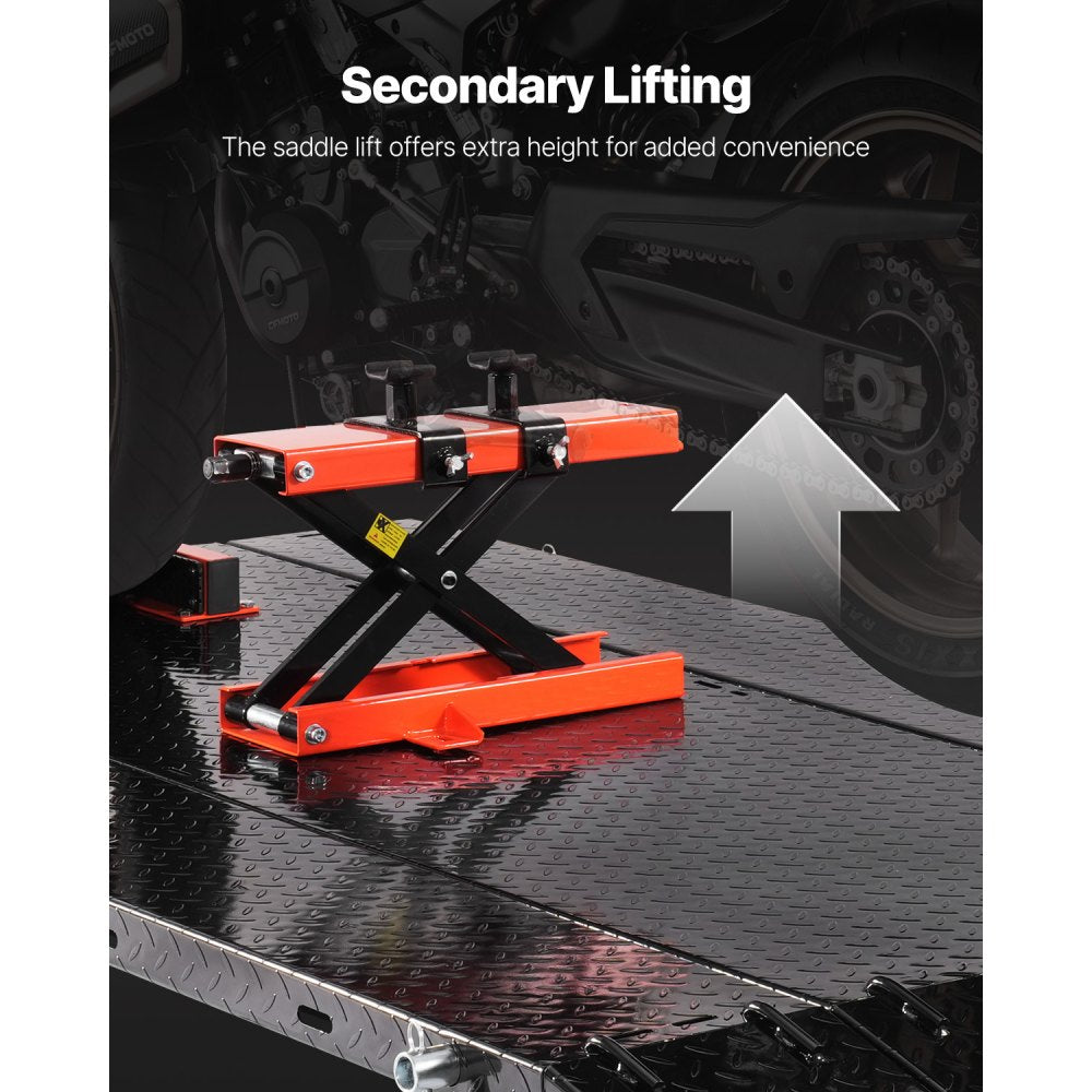 JL-M03804 - Adjustable Motorcycle Lift with Security Pin, 1500lb Capacity