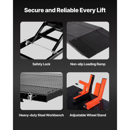 JL-M03804 - Adjustable Motorcycle Lift with Security Pin, 1500lb Capacity