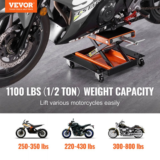 M110203 - 1100 lbs VEVOR Scissor Lift for Motorcycles & ATVs, Compact Design