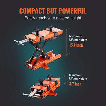 M110202 - 1100 lbs Steel Motorcycle Lift for Easy Repairs