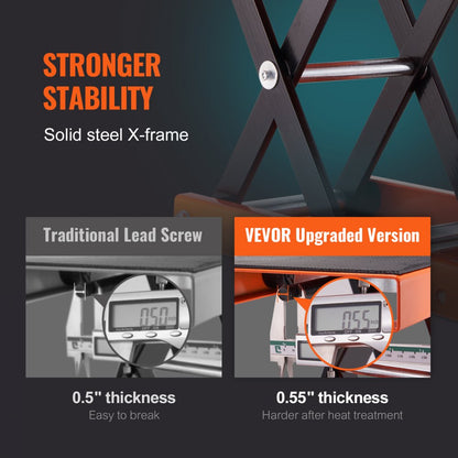 M110201 - 1100 LBS VEVOR Motorcycle Lift with Adjustable Height & Safety Pin