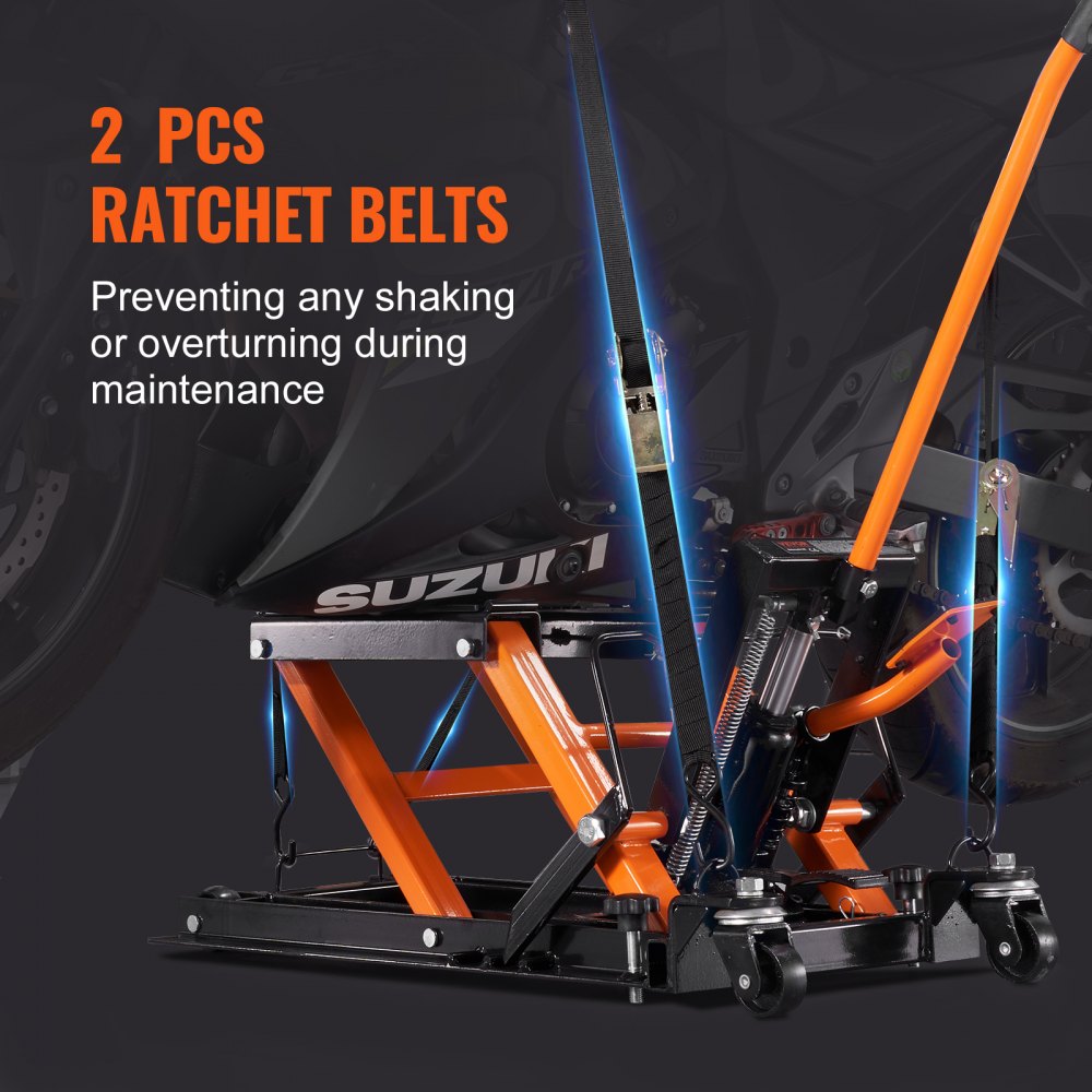 ZX0901-7B - 1500 lbs Hydraulic Motorcycle Lift Jack for Easy Maintenance