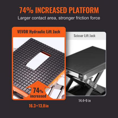 ZX0901-7B - 350lb VEVOR Hydraulic Motorcycle Lift Table with Rolling Wheels