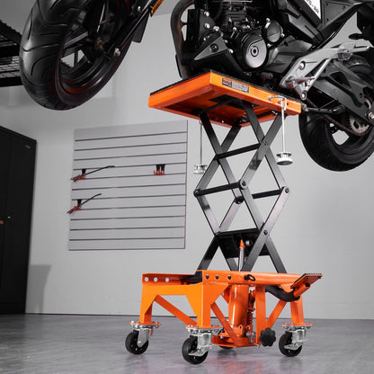 ZX0901-7B - 350lb VEVOR Hydraulic Motorcycle Lift Table with Rolling Wheels