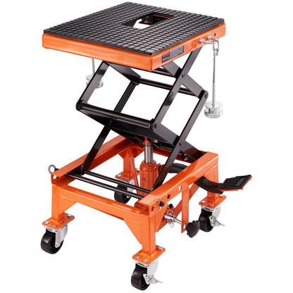ZX0901-7B - 350lb VEVOR Hydraulic Motorcycle Lift Table with Rolling Wheels