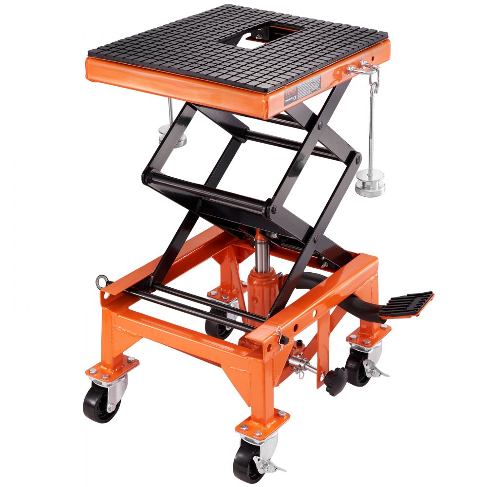 ZX0901-7B - 350lb VEVOR Hydraulic Motorcycle Lift Table with Rolling Wheels
