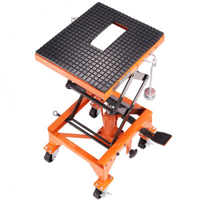 ZX0901-7B - 350lb VEVOR Hydraulic Motorcycle Lift Table with Rolling Wheels