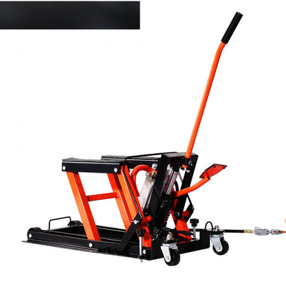 JL-M02304 - 1500 lb Motorcycle Lift with Dual Hydraulic System and Swivel Casters