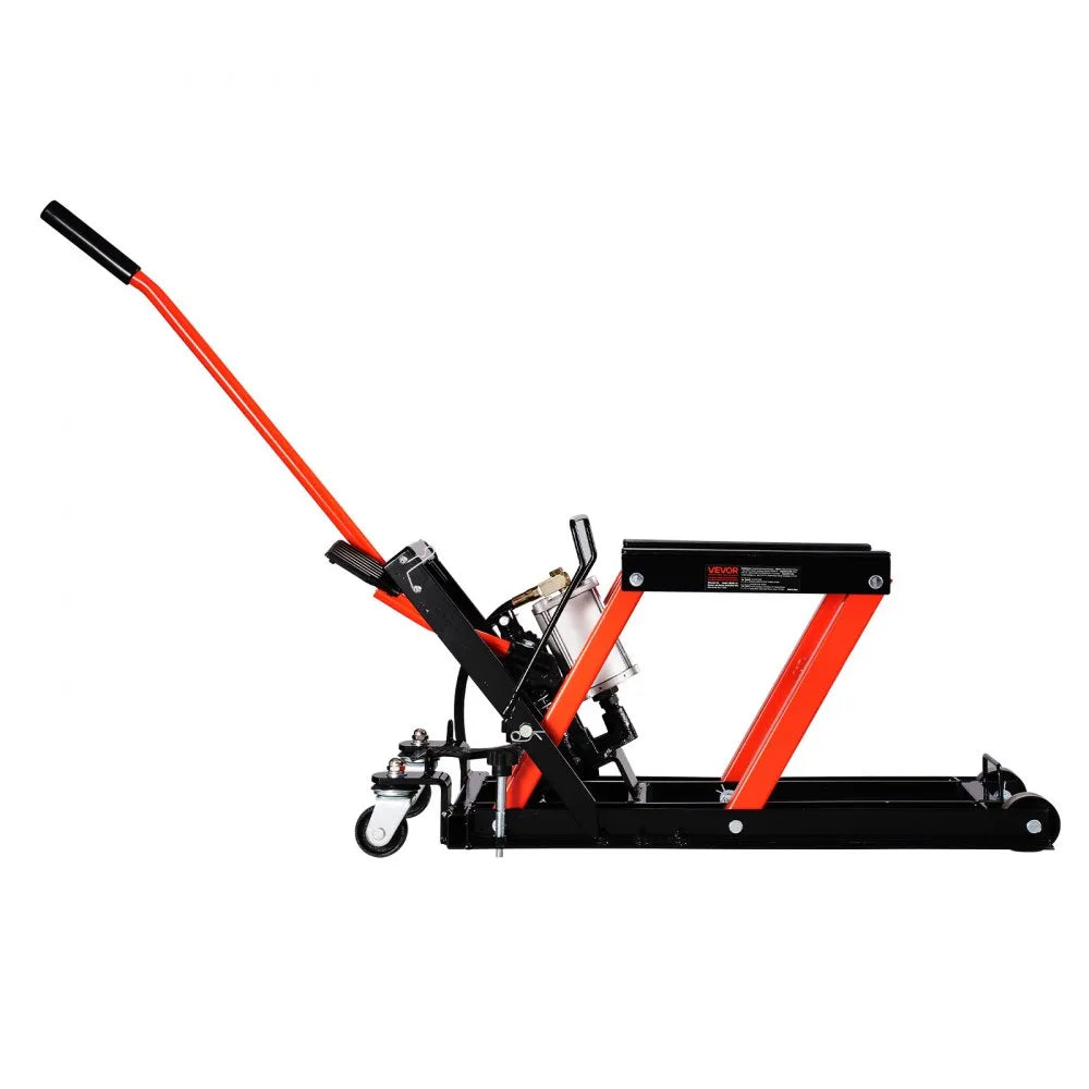 JL-M02304 - 1500 lb Motorcycle Lift with Dual Hydraulic System and Swivel Casters