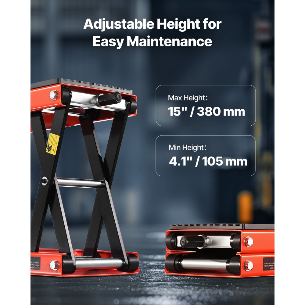 JL-M01101 - 1200lbs Adjustable Motorcycle Lift Jack with Security Pin Lock