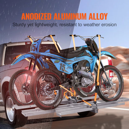 TD-1004-08 - Durable Aluminum Motorcycle Carrier, 600 lbs Capacity, Easy Assembly