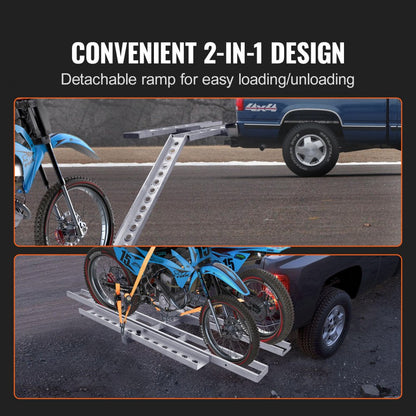 TD-1004-08 - Durable Aluminum Motorcycle Carrier, 600 lbs Capacity, Easy Assembly