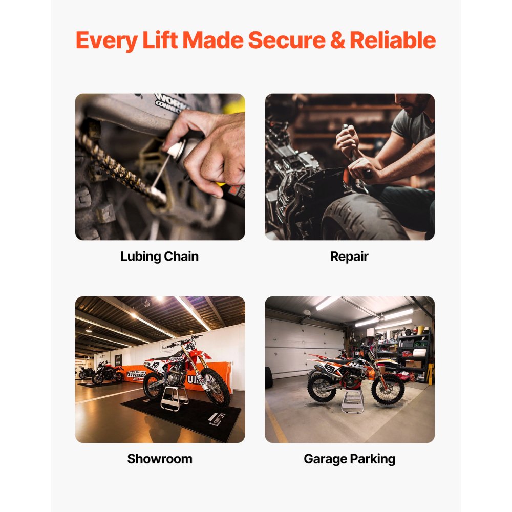 TD-007-02 - Heavy-Duty Steel Motorcycle Stand for Maintenance and Storage