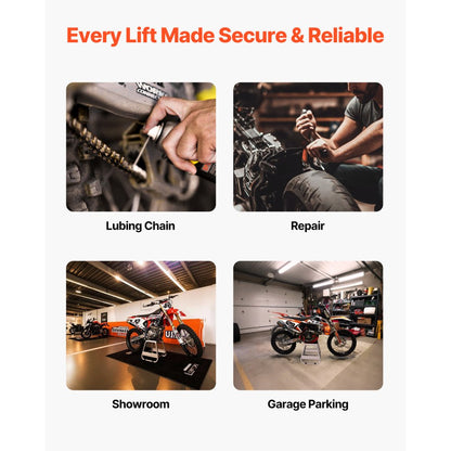 TD-007-02 - Heavy-Duty Steel Motorcycle Stand for Maintenance and Storage