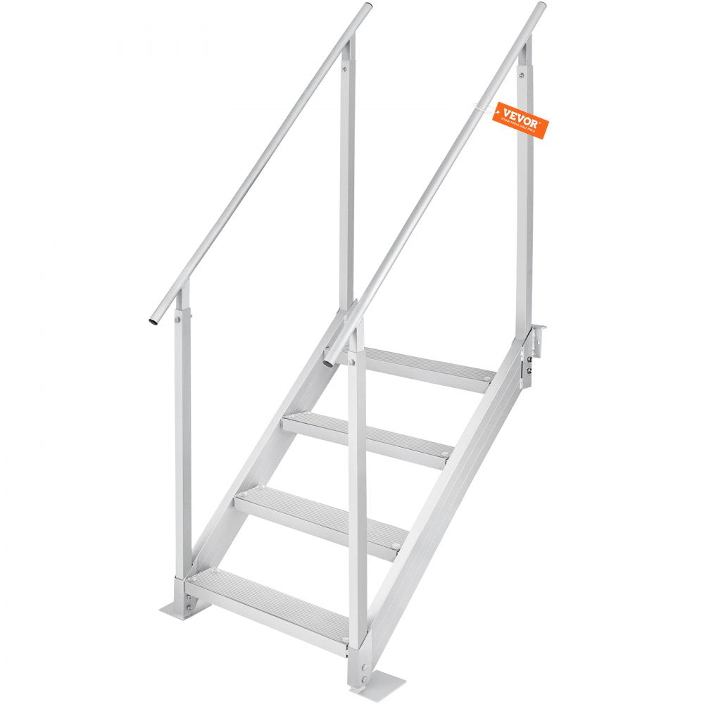 010471589629 - 4-Step Adjustable Dock Ladder with Dual Handrails, 30-38" Height