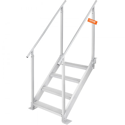010471589629 - 4-Step Adjustable Dock Ladder with Dual Handrails, 30-38" Height