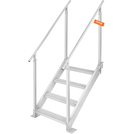 010471589629 - 4-Step Adjustable Dock Ladder with Dual Handrails, 30-38" Height