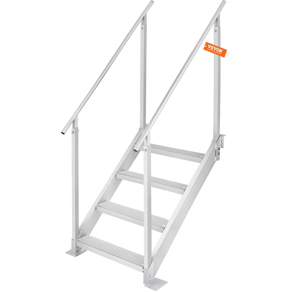 010471589629 - 4-Step Adjustable Dock Ladder with Dual Handrails, 30-38" Height