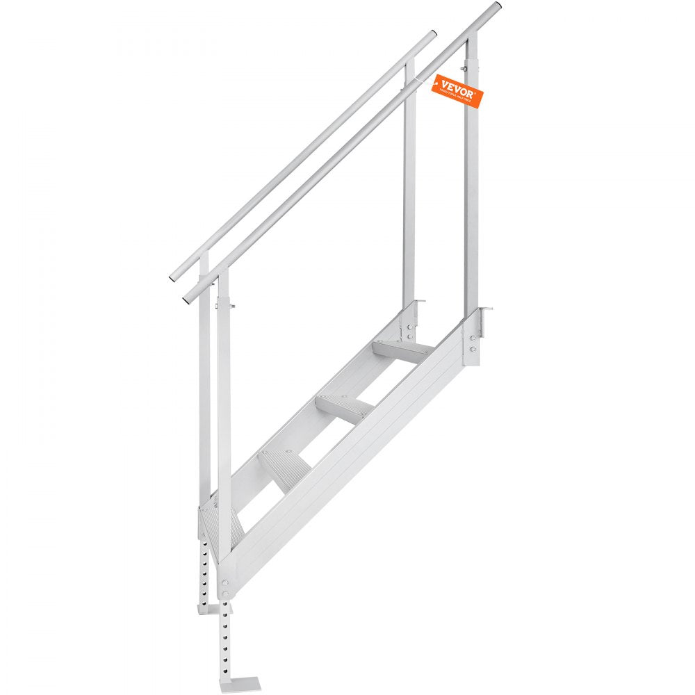 010471589629 - 4-Step Adjustable Dock Ladder with Dual Handrails, 30-38" Height