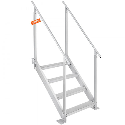 010471589629 - 4-Step Adjustable Dock Ladder with Dual Handrails, 30-38" Height