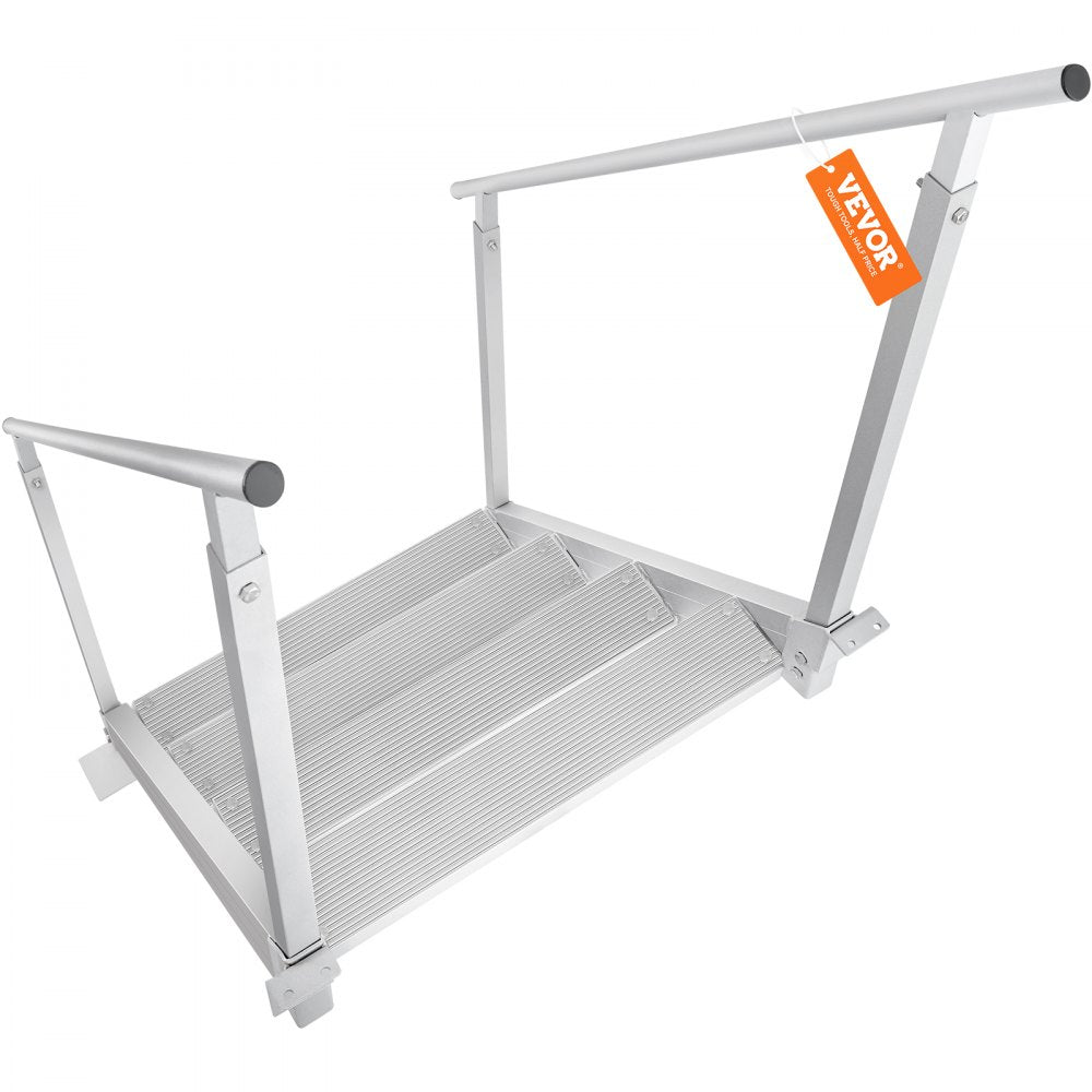 010471589629 - 4-Step Adjustable Dock Ladder with Dual Handrails, 30-38" Height