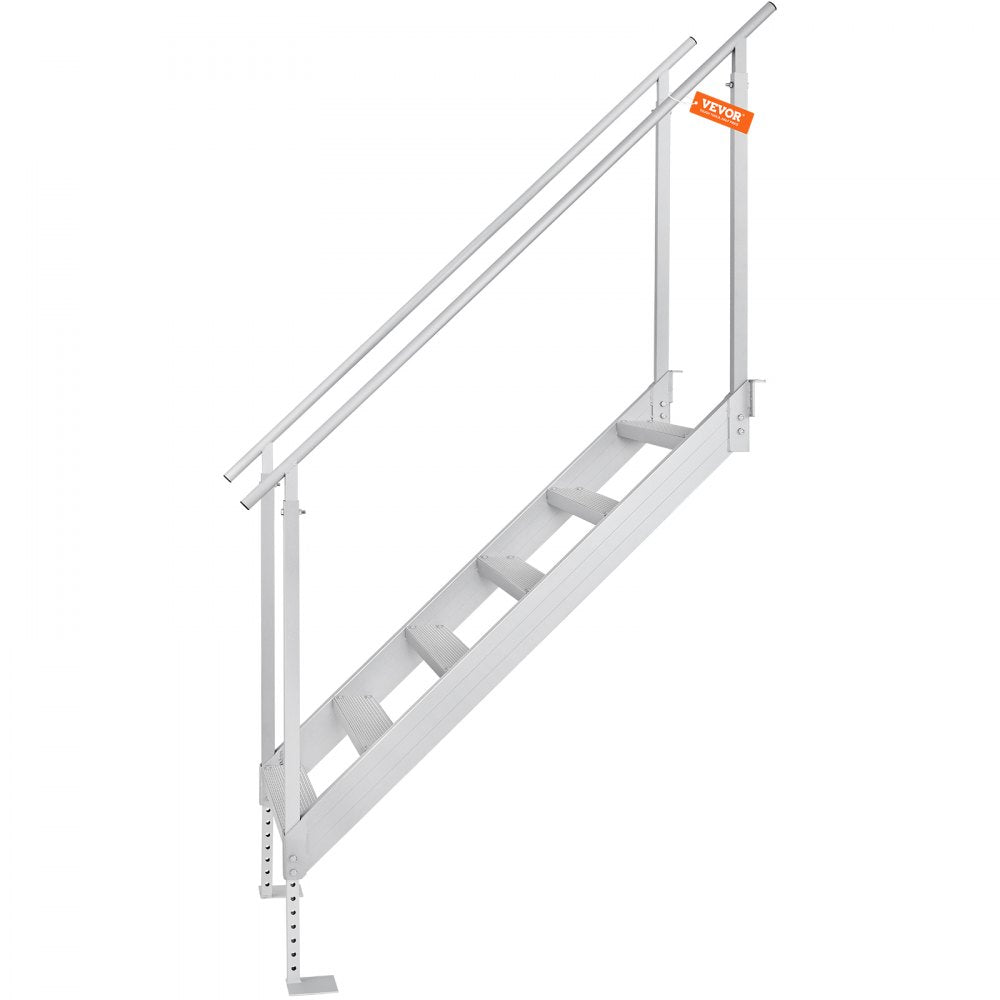010297312485 - Durable 6-Step Aluminum Dock Ladder with Dual Handrails