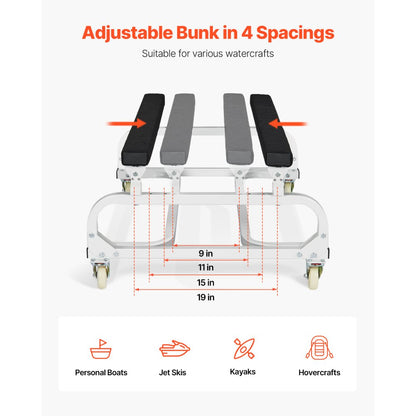 RYT-1000 - Durable Jet Ski Dolly with Adjustable Bunks and 360° Wheels