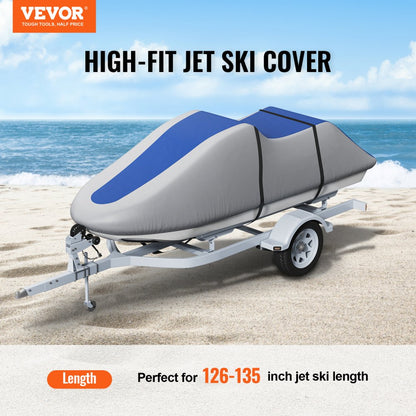 SXYMTTZ126-135 - Heavy-Duty Waterproof Jet Ski Cover, 126"-135" with Storage Bag