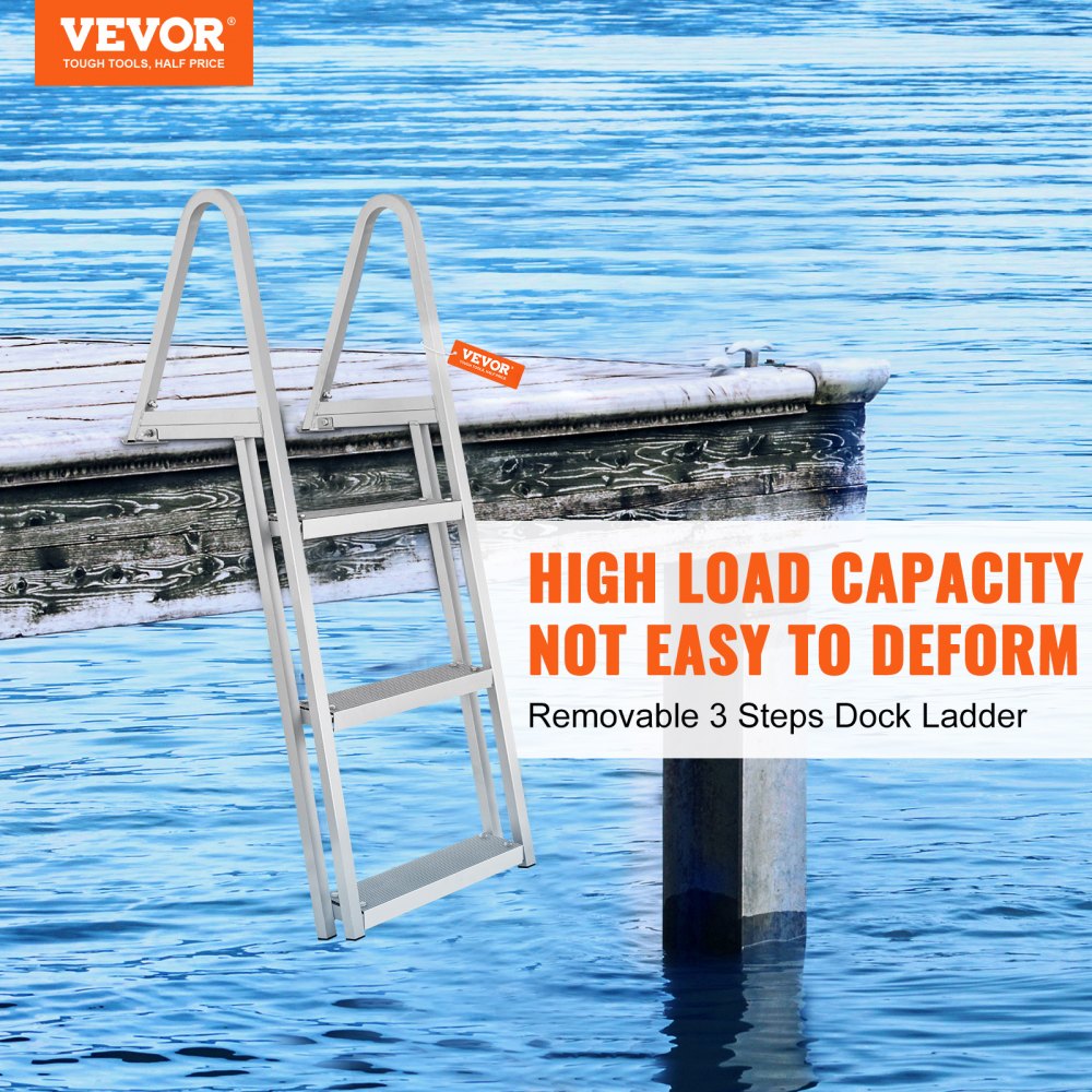010292251737 - 3-Step Aluminum Dock Ladder for Safe & Easy Water Access