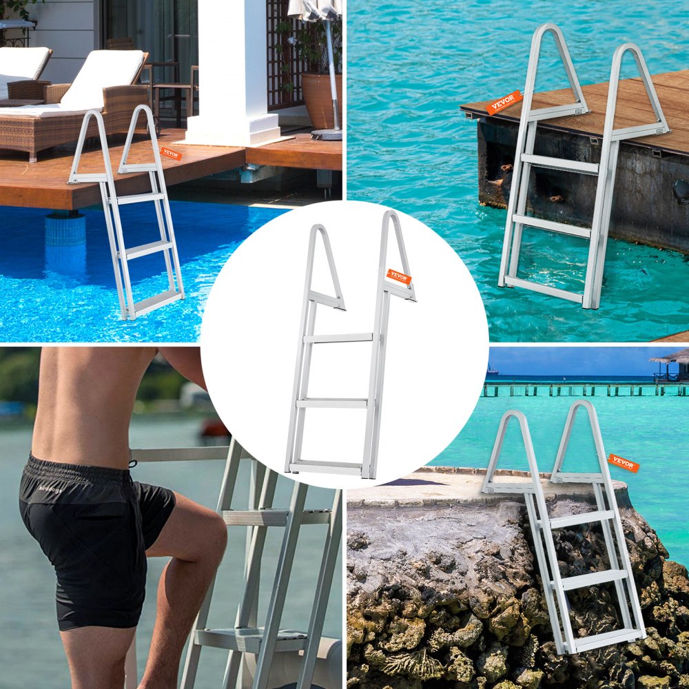 010292251737 - 3-Step Aluminum Dock Ladder for Safe & Easy Water Access
