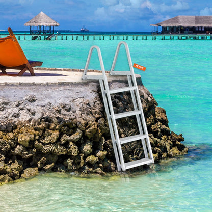 010236070775 - 4-Step Aluminum Dock Ladder, 350 lbs Capacity, Removable Design