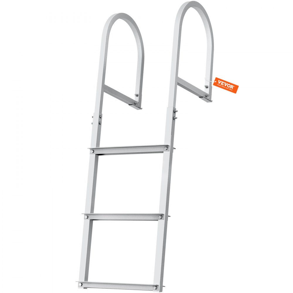 010418777816 - Lightweight 3-Step Aluminum Dock Ladder with Non-Slip Pedals